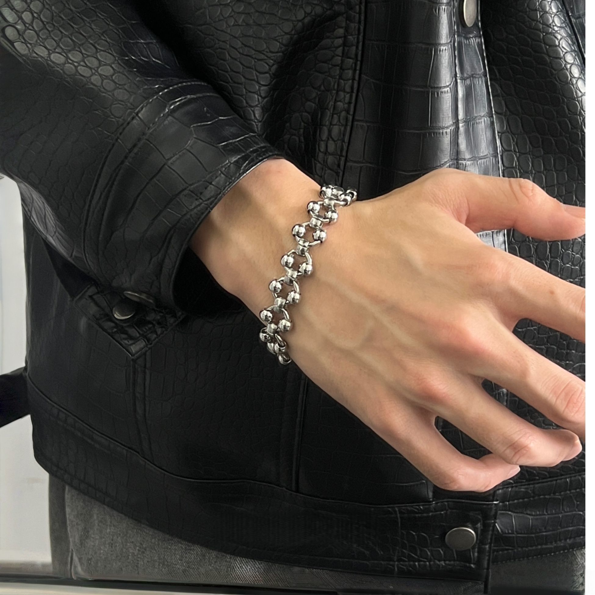 Streetwear Brand Jewelry - Heavy Punk Hollow Steel Bead Bracelet